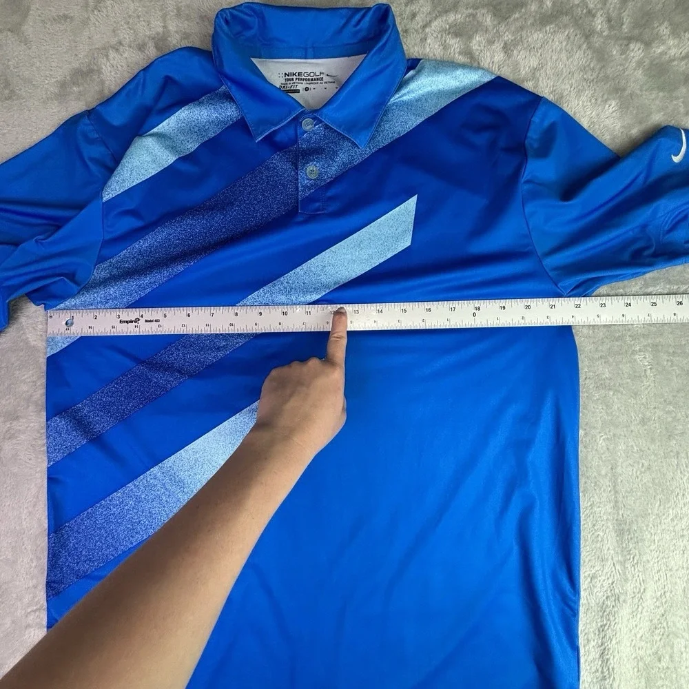 Nike‎ Golf Tour Performance Dri-Fit Polo Shirt Men's Medium Blue Short Sleeve